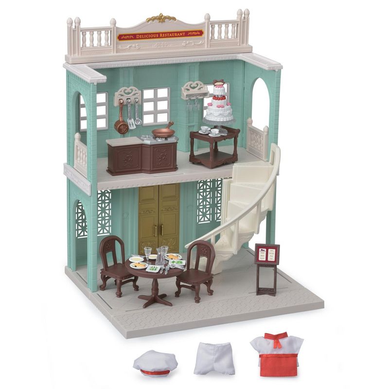 Calico Critters Town Series Delicious Restaurant, Fashion Dollhouse Playset with Furniture and Accessories, 1 of 9