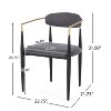 NicBex Set of 2 Modern Fabric Dining Chairs with Curved Backrest, Upholstered Metal Frame Side Chairs for Kitchen, Dining Room - 4 of 4
