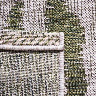 Courtyard Grey and Green 8' x 10' Easy-Care Outdoor Rug
