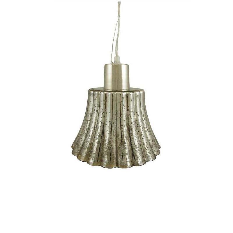 Northlight 9" Metallic Mercury Glass Bell Hanging Pendant Ceiling Lamp, 1 of 2