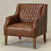 KINWELL Mid-Century Modern Top-Grain Genuine Leather Tufted Upholstered Armchair - 4 of 4