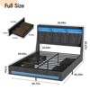 Upholstered Platform Bed Frame with Headboard, 4 Dustproof Storage Drawers & LED Lights - 2 of 4
