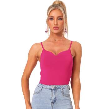Aayomet Women's Bodysuits Ribbed Sleeveless Shapewear Tank Tops  Bodysuits,Pink M