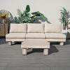 Moda Furnishings 3-person Outdoor Patio Aluminum Wood Grain Seating Group With Beige Cushions - 3 of 4