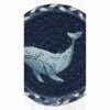 Earth Rugs Decorative Beluga Whale Round Coaster 7" Coastal Farmhouse Dining Mat - 3 of 3