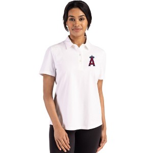 Los Angeles Angels Cutter & Buck Advantage Refresh Epic Confidence Recycled Womens Tri-Blend Pique Polo - White - X Small - 1 of 1