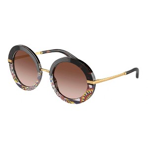 Dolce & Gabbana DG 4393 327813 Womens Round Sunglasses Top Havana/Handcart 52mm - 1 of 3