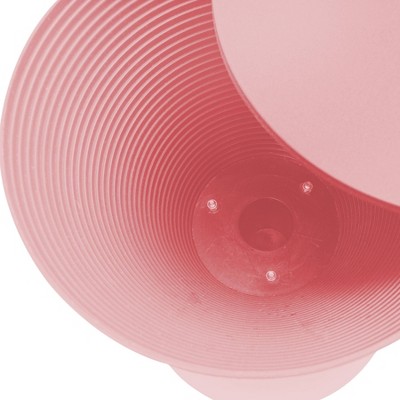 Pink Hourglass Ribbed Acrylic Side Table with Storage