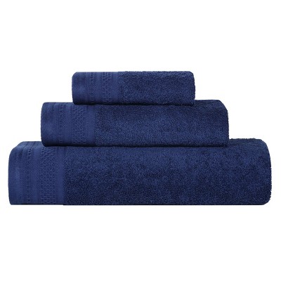 Honeycomb Waffle Border Cotton Medium Weight Towel Set by Blue Nile Mills