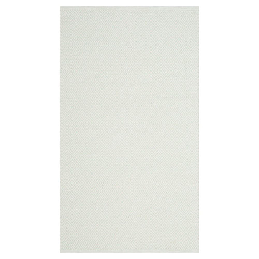 Ivory/Foam Green Stripe Flatweave Woven Accent Rug - (3'x5') - Safavieh