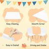 Lirago Kids Wood Table and 2 Chairs Set Children Activity Table Toddler Furniture Set Cartoon Animals Design for 3-8 Years Old White - 4 of 4