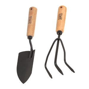 2 Piece Hand Tool Wood Handle Trowel and Cultivator Kit - Ames - 1 of 4