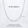 Turandoss Silver Chain Necklace for Women Men - 3.3mm Silver Paperclip Chain for Women Men Hypoallergenic, Jewelry Gifts for Her Him, 16, 18 inches - 3 of 4