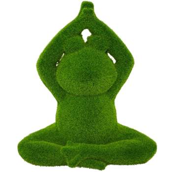 14.95" Magnesium Oxide Yoga Frog Eclectic Garden Sculpture Green - Olivia & May