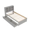 RISOKEYS Modern Twin Size Wooden Bed Frame with Bookcase Headboard and 2 Drawers for Storage,No Box Spring Needed,Perfect for Teens and Adults - 4 of 4