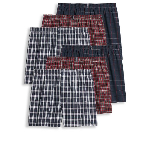 Jockey Men's Underwear Tapered 5 Boxer - 2 Pack, Blue Plaid, M at