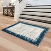 Modern Bordered Area Rug Washable Border Rug Living Room Rug Soft Low Pile Rug - 2 of 4