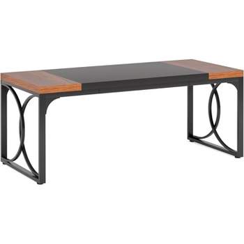 Payton Mid-century Half Pedestal Executive Desk Office Desk Black - Martin  Furniture : Target