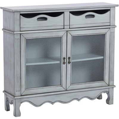 Audley 39 1/4" Wide Gray-Blue Finish Wood Chest by Elm Lane