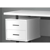 Monarch Specialties Computer Desk Home Office Laptop Left Right Set-Up Storage Drawers 60InchL Work Metal Laminate White Black Contemporary Modern - 3 of 4