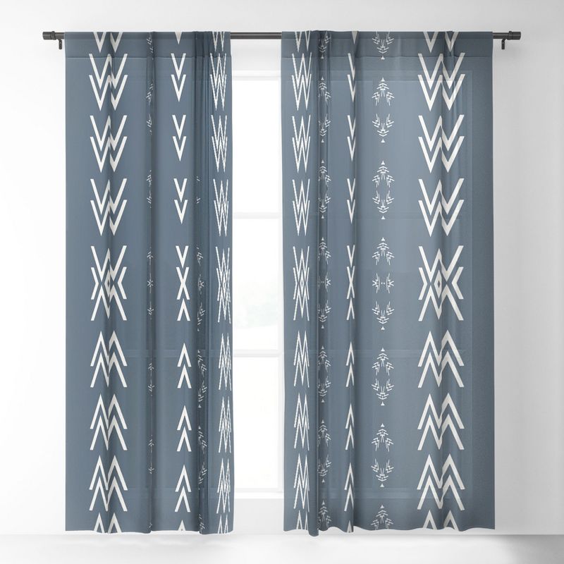 Sheila Wenzel Ganny Minimal Blue Mudcloth Single Panel Sheer Window Curtain - Deny Designs, 2 of 7