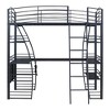 Whisen Stylish Design Full Size Metal Frame Loft Bed with Shelves and L-shaped Desk - 3 of 4