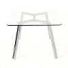 GDFStudio Arbutus Modern Glam Glass Top Dining Table, Clear/Chrome - 4 of 4