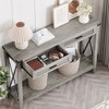 Nasitip Farmhouse Sofa Table - Console Table with Rattan Drawers, Entryway Table with Storage for Living Room, Hallway, Foyer - 2 of 4