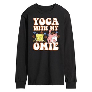 Men's - SpongeBob SquarePants - Yoga With My Omie Long Sleeve Graphic T-Shirt - 1 of 4
