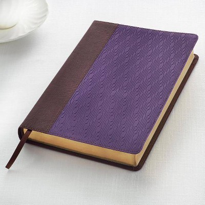 KJV Large Print Lux-Leather Brown/Purple - (Leather Bound)