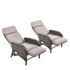 POCASSY Outdoor Recliner Chair, Wicker Adjustable Reclining Patio Lounge Chair with Cushion, Adjustable Backrest and Footrest, Ideal for Pool Deck - 3 of 4