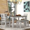 Rustic Style Dining Sets 6 Piece, Dining Sets Bench, Dining Set Solid Wood With Upholstered Chairs And Bench-Cuddlewood - 3 of 4