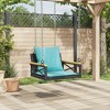 vidaXL Swing Bench with Cushions Black 24.8"x24.4"x15.7" Poly Rattan - 3 of 4