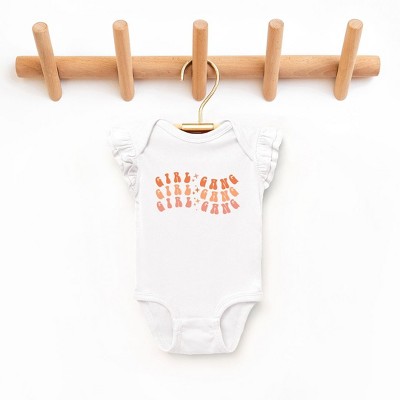 The Juniper Shop Girl Gang Wavy Baby Flutter Sleeve Bodysuit