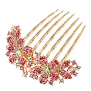 Unique Bargains Women's Rhinestone Inlaid Flower Hair Comb 3.54"x3.54" 1 Pc - 1 of 4