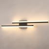 YANSUN 2-Light Modern Matte Black LED Wall Sconce with Frosted Acrylic Shade, Linear Sconce for Bedroom, Hallway, Living Room Black - 3 of 4