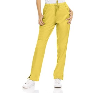Medichic Women's Joelle 6-Pocket Stretch Cargo Straight Leg Scrub Pants - 1 of 4
