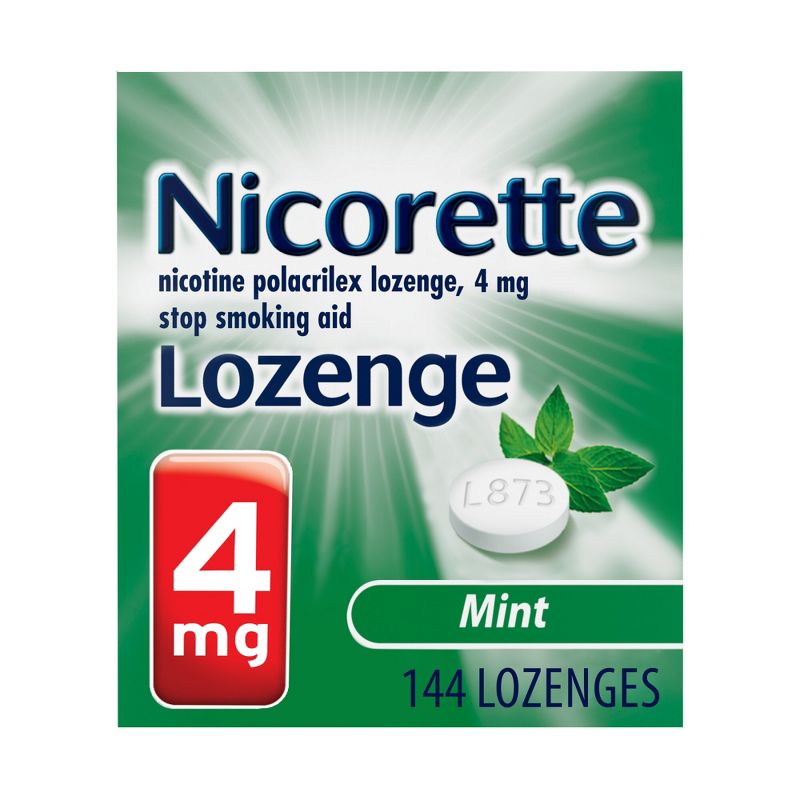 Nicorette 4mg Mint Nicotine Polacrilex Lozenge - 144ct, 1 of 12