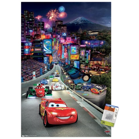 Trends International Disney Pixar Cars 2 - Triptych 1 Unframed Wall Poster  Print Clear Push Pins Bundle 22.375 X 34 : Target