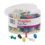 Staples Push Pins Assorted Colors 500/Tub 480118