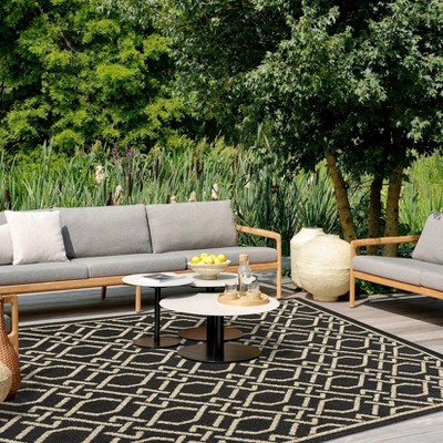 Outdoor Geometry Modern Area Rug Turkish Style.Washable, Foldable, Non-Slip, Light Weight Carpet Stain-Resistant, Breathable, Easy to Clean Sturdy