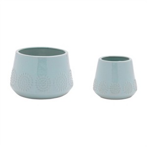 Ceramic Starburst Pattern Planter (Set of 2) - 1 of 3
