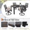Nicbex 5 PCS Aluminum Patio Dining Set,1 Slatted Table with Umbrella Hole&Stone Top,4 Dining Swivel Chairs,Patio Conversation Sets for Garden&Backyard - 2 of 4