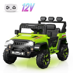 12V Kids Ride-On Truck with Remote Control, 3-Speed Electric Car with Music, LED Lights, Safety Features, Battery Power Wheels Car for Kids - 1 of 4