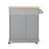 2 Doors 1 Storage Drawer Kitchen Island Utility Storage Cart with wheels-Christopher Knight Home - 4 of 4