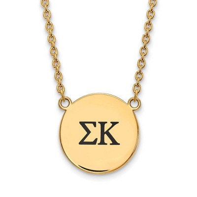 Black Bow Jewelry 14k Yellow Gold Plated Sterling Silver Sigma Kappa Greek Life Necklace 18 Inch