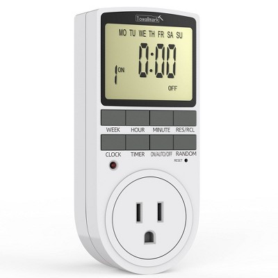 Digital Timer Outlet, Indoor Plug-in Electric Timer for Electrical Outlets15A/1800W, Multifunctional 7-Day Cycle Programmable Timer with Countdown