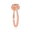 Bella Silver Sterling Silver Square Morganite CZ with White CZ Border Ring  - Available Sizes:  9 ,  8 ,  7 ,  6 - 2 of 3
