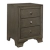 Vynxaria Transitional 3-Drawer Nightstand , Polished Chrome Knobs, Wooden Construction, Bedroom Furniture - 2 of 4