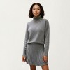 Anna-Kaci Women’s Knit Turtleneck Sweater and Pleated Skirt Set with Ribbed Texture High Neck Top and Stretch Waist Flared Hem Skirt - 2 of 4